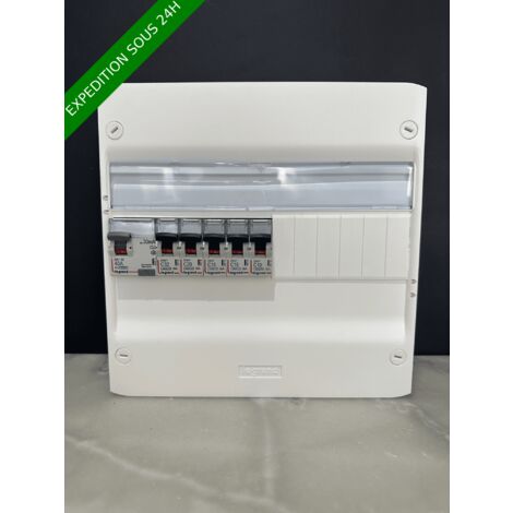 Legrand – Tableau électrique 1 rangée 13 modules – Disjoncteurs automatiques 10A/16A/20A/32A – Différentiel 40A type A – ID40A