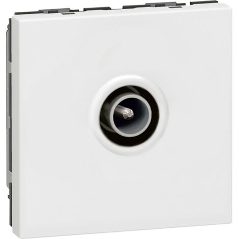 Prise télévision Ø9,52mm mâle 2 modules blanc – Compatible satellite et FM – Montage facile – Legrand gamme Mosaic (1/5)