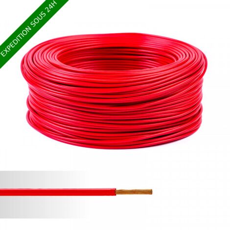 câble électrique batterie souple 10 mm2 rouge 2 mètres