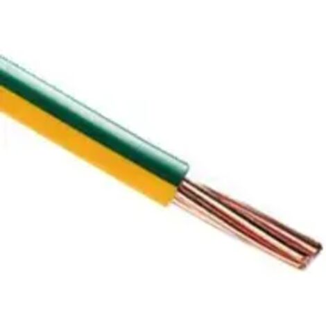 Fil électrique rigide ho7vR 16mm2 vert/jaune (prix au m)