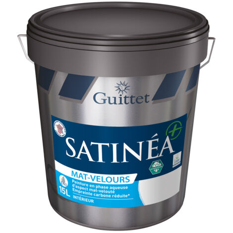 Guittet – Peinture acrylique mat velouté blanc 15L – Classe 1 lessivable – Pouvoir garnissant pour maçonneries et boiseries intérieures