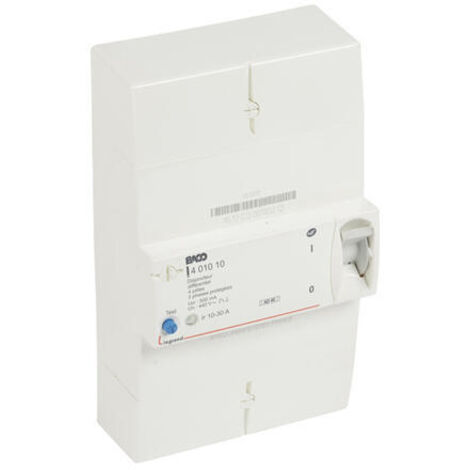 Legrand – Disjoncteur tétrapolaire différentiel 500mA instantané – 30A – Protection contre surcharges et courts-circuits – Agréé NF C 62-411