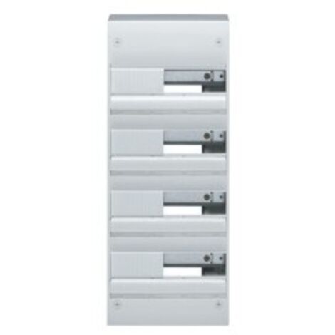 Hager – Coffret électrique nu 4 rangées 52 modules GD413A – Installation rapide Quickfix – Indice de protection IP30 – Pour logements > 100m²