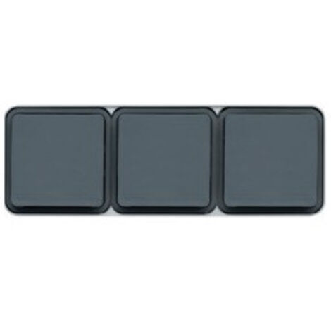 Hager – Prise de courant triple 2P+T 16A – Installation saillie IP55 – Mécanisme pré-câblé Quickconnect – Résistance aux chocs IK07