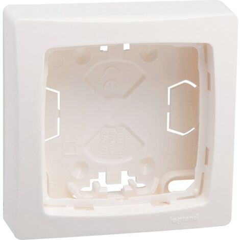 Legrand – Cadre saillie 1 poste blanc – Pour installation horizontale ou verticale – Entrées perforables jusqu'à 6 x 2,5 mm² – Dimensions 72 x 72 mm (1/6)
