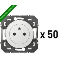 Lot de 50 prises de courant LEGRAND Dooxie - 2P+T - Surface - 16A - Finition blanc - Blanc