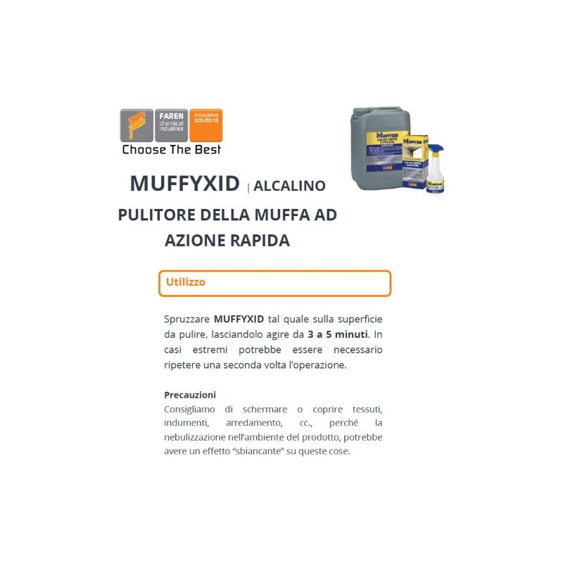 2 X Faren MUFFYXID MUFFYCID Antimuffa interni esterni contro alghe muschi  licheni 5 LT