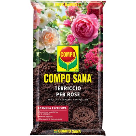 COMPO SANA Terriccio per Rose, Per Rose in Vaso o in Piena Terra, Con Guano, Sacco 50 L