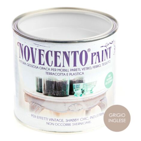 Novecento CHALK PAINT GRIGIO INGLESE Pittura Lavabile inodore senza primer 500 ML GRIGIO INGLESE