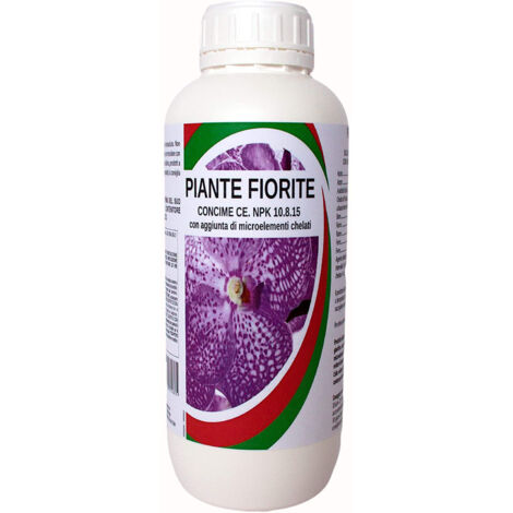 Bio ALT PIANTE FIORITE Concime fogliare NPK 10.8.15 microelementi chelati 1 LT (1/5)