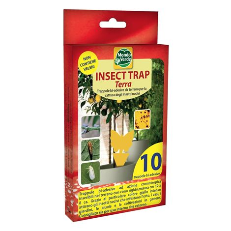 Mondoverde INSECT TRAP TERRA Trappola adesiva insetti biologico 10 pezzi