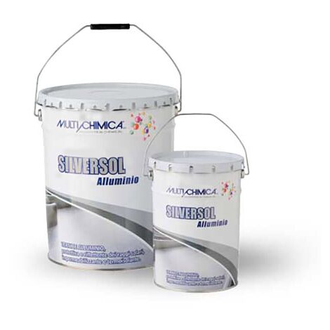 2 X Multichimica SILVERSOL ALLUMINIO vernice impearmibilizzante termoisolante 10 LT