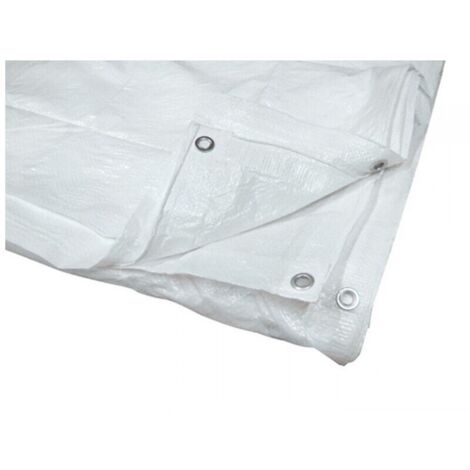 Telo Impermeabile Occhiellato 4x5 Metri - Bianco, 120 Gr/m², Resistente, Per Coperture E Protezioni - Foto 8