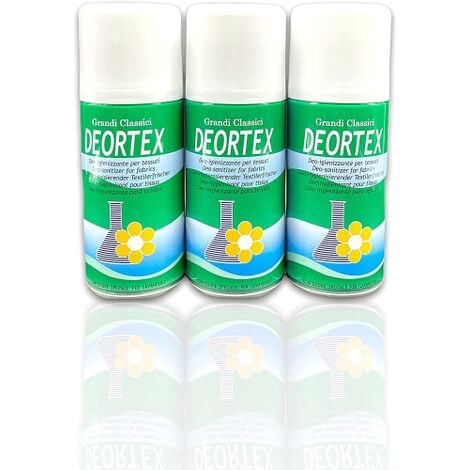 3 X Rampi DEORTEX Deodorante Igienizzante Tessuti superfici ambiente  Antitarme Spray 150 ML