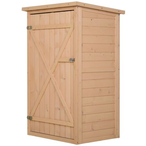 easycomfort casetta da giardino in legno di abete impermeabile, capanno attrezzi da esterno 75x56x115cm