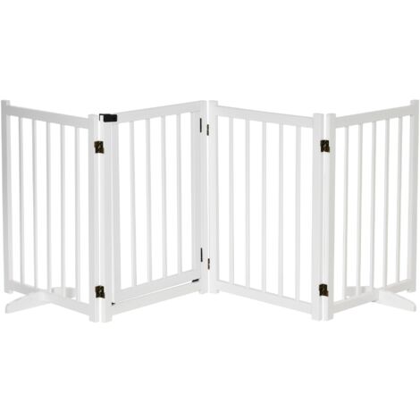 easycomfort cancellino pieghevole per cani piccola/media taglia con serratura in legno 237.5x36x80cm - bianco (1/5)