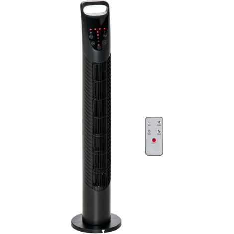 easycomfort ventilatore a colonna con telecomando fino a 5m, oscillante 70° con 3 modalità e 3 velocità, timer 7.5h, 40w nero, ф18x78.5cm (1/5)