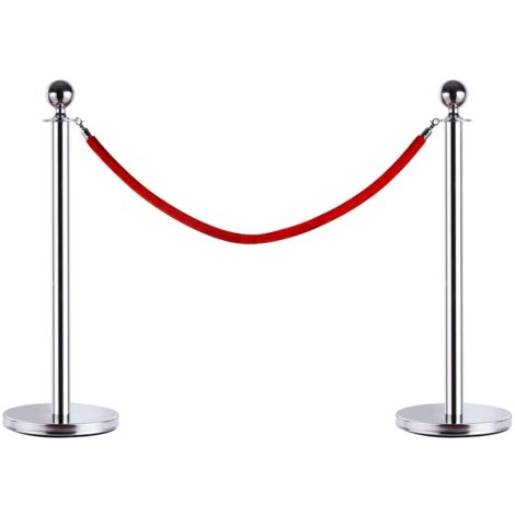 easycomfort transenne elimina separacode paletti di delimitazione con corde rosso acciaio inox ф32 x 95cm (1/5)
