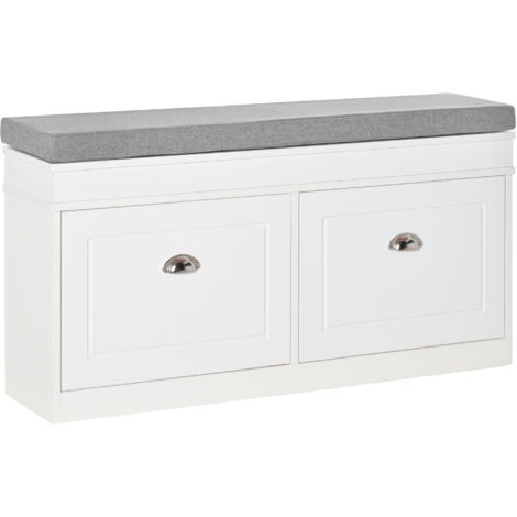 Panca Con Seduta, Scarpiera Con 2 Ante Scorrevoli, Panca Ingresso Con Vano Portaoggetti 85x37x49cm Fsr116 W Sobuy 57259425