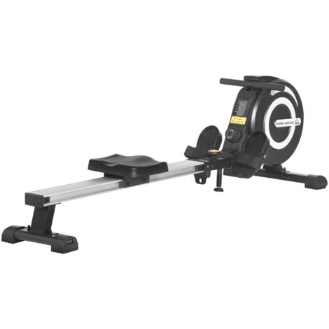 easycomfort vogatore magnetico pieghevole per allenamento a casa, volano regolabile su 8 livelli e monitor lcd, 185x58x57cm, nero