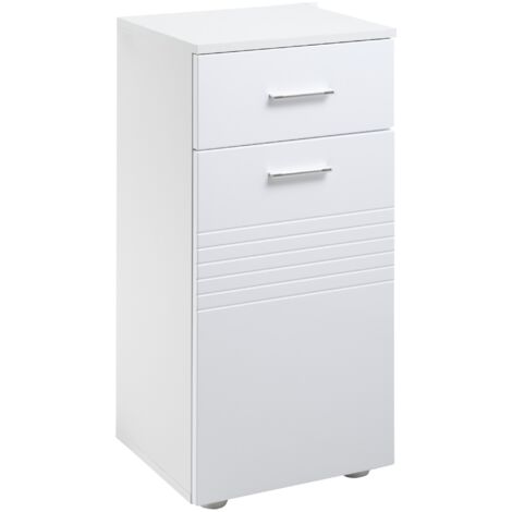 easycomfort mobile bagno in legno con cassetto e armadietto 1 anta con mensole, 35x30x77.5cm (1/5)