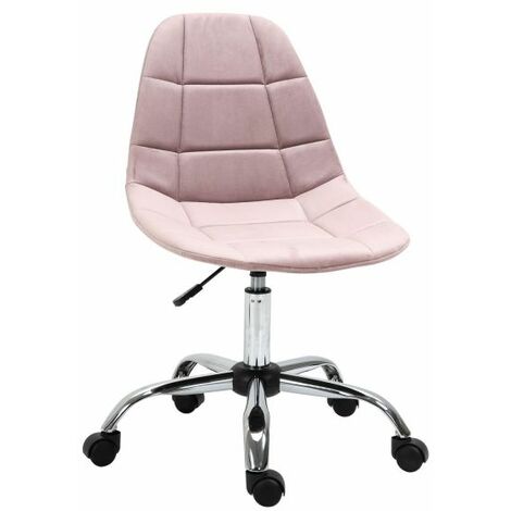 EASYCOMFORT Sedia da Ufficio Girevole , Design Ergonomico e Regolabile  Senza Braccioli, Rosa, 59x59x81-91cm