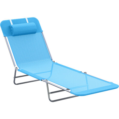 easycomfort lettino prendisole pieghevole con schienale reclinabile e cuscino, 182x56x24.5cm (1/5)