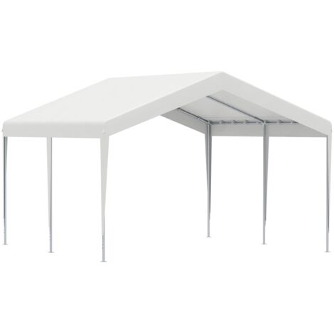 easycomfort garage portatile 4x4m con tettoia anti uv, pioggia e vento per veicoli, matrimoni e feste - bianco