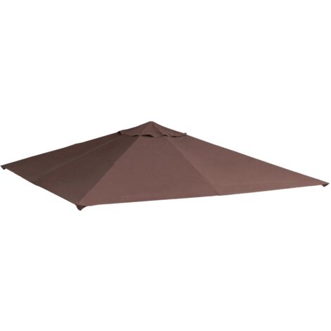 easycomfort tetto di ricambio 3x3m, telo sostitutivo per gazebo da giardino in poliestere con foro di ventilazione, color caffè