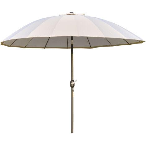 easycomfort ombrellone da giardino e terrazza 2.5x2.5m con manovella, 18 stecche e testa inclinabile, crema (1/5)