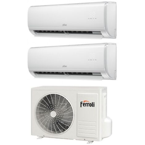 Climatizzatore Condizionatore Ferroli Dual Split Inverter Serie Giada M 12+18 Con 27-3 R-32 Wi-Fi Integrato 12000+18000