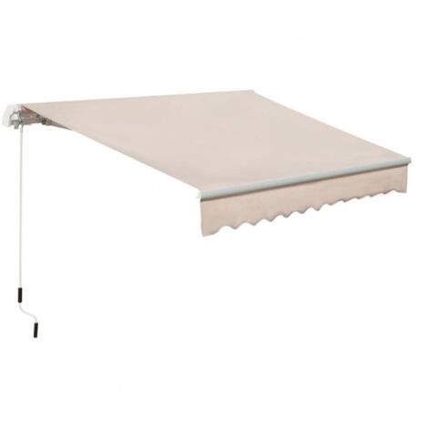 EASYCOMFORT Tenda da Sole a Bracci per Esterno con Manovella, Metallo e Poliestere, 3x2.5m Beige
