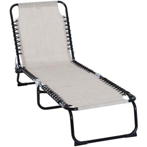 Easycomfort Lettino Prendisole in Acciaio e Tessuto Traspirante con Schienale Reclinabile, 197x58x30 cm (1/5)