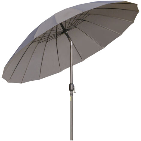 Relaxdays Ombrellone Rotondo 300 Cm – Inclinabile Con Manovella, Antracite, Poliestere Idrorepellente – Giardino E Terrazza