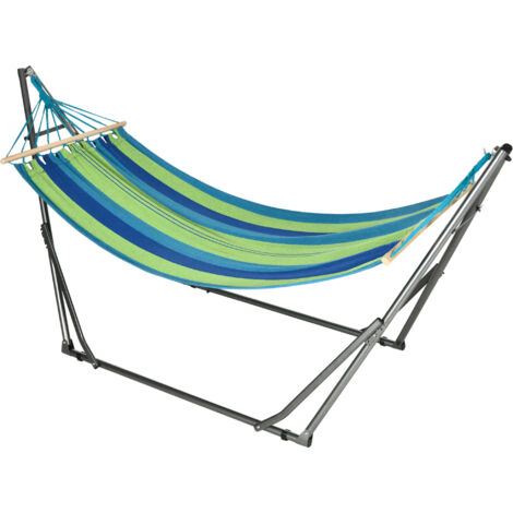 Easycomfort Supporto con Amaca Autoportante Pieghevole in Cotone e Acciaio, 270x100x94cm