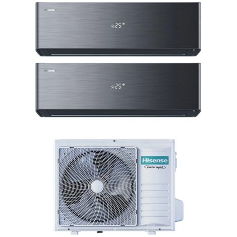Condizionatore Hisense Dual Split Inverter ENERGY PRO X BLACK 12+12 Btu con 2AMW52U4RXC R-32 Wi-Fi Integrato