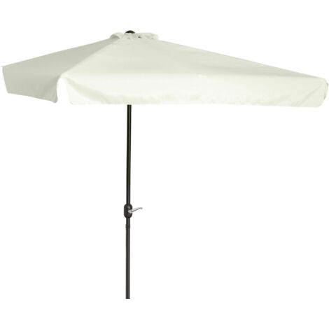 Easycomfort Ombrellone Semicircolare per Parete da Terrazza e Giardino con Manovella, 2.5x2.3m, Crema