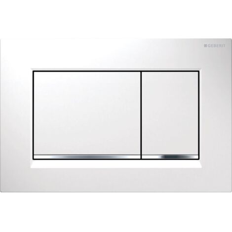 Placca di comando di colore bianco con doppio tasto Geberit Sigma 30 115.883.KJ.1  Bianco