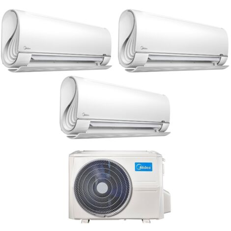 Climatizzatore Condizionatore Midea Trial Split Inverter serie BreezeleSS+ 9+12+12 con M3OF-27HFN8-Q R-32 Wi-Fi Integrato 9000+12000+12000 - Novità