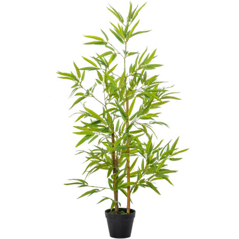 easycomfort bambù in vaso artificiale, pianta finta decorativa per interno ed esterno alta 120cm, verde