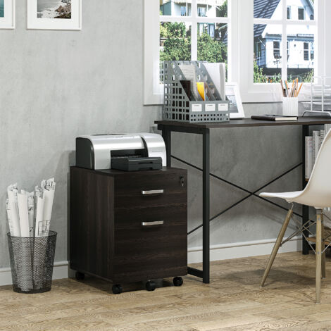 Schedario Mobile, Look Elegante Sotto la Scrivania Schedario Mobile Resistente per la Casa (Colore noce