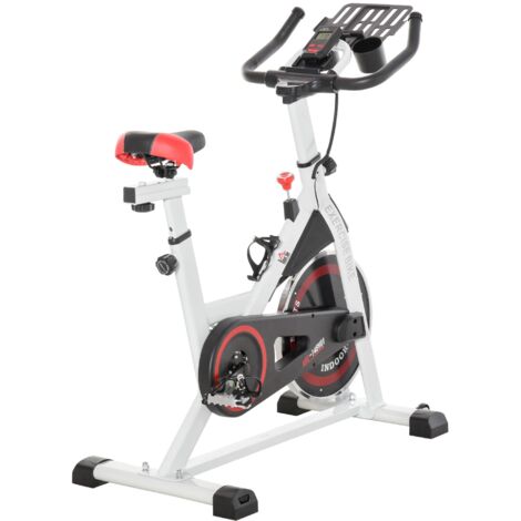 easycomfort cyclette professionale, bici da spinning,
cyclette da camera regolabile con schermo lcd e portabicchieri, volano 8kg, bianco