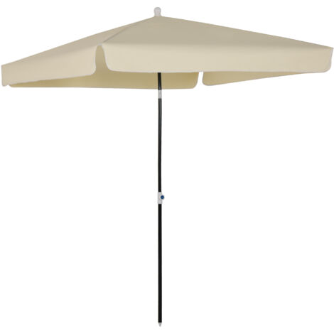 Outsunny Ombrellone 2x2 m da Giardino con Tettuccio Quadrato Bianco Crema
