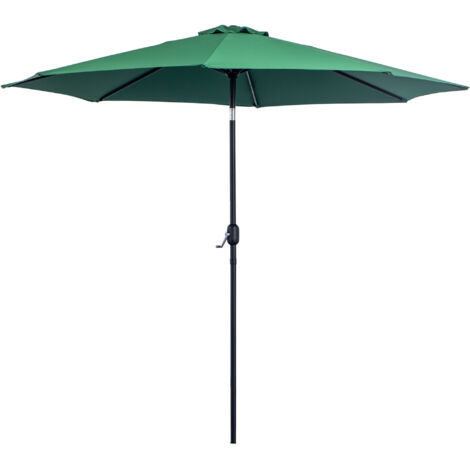 Outsunny Ombrellone da Giardino 3x2.5 m in Metallo e Poliestere Verde