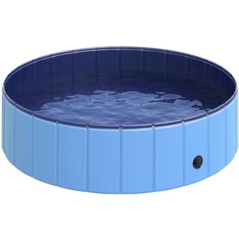 easycomfort piscina pieghevole per cani in plastica bordo stabile per animali domestici blu 120 x 30 cm (øxh)