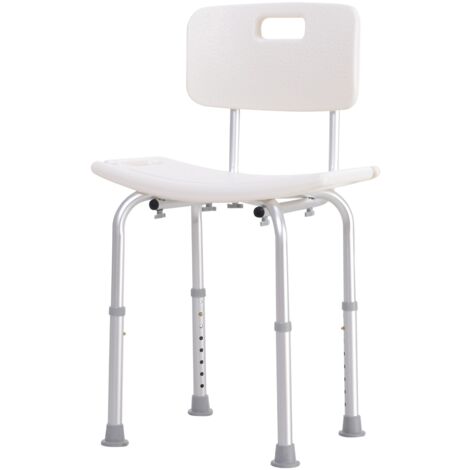 easycomfort sedile da doccia con schienale ausilio da vasca, sedia doccia altezza regolabile 8 posizioni antiscivolo