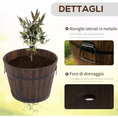 Outsunny - Set 3 vasi da esterno impilabili in plastica bianco