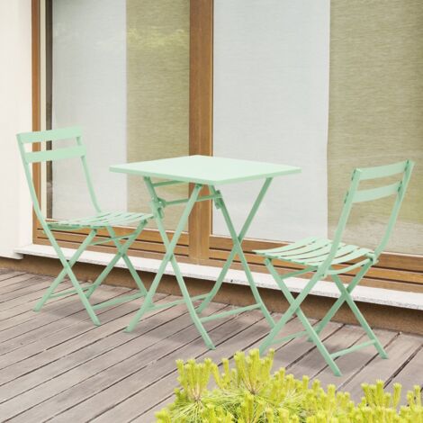 Set 3 Pezzi Micro Paesaggio: Tavolo E 2 Sedie In Miniatura - Ornamenti In Resina Per Giardino Fai Da Te