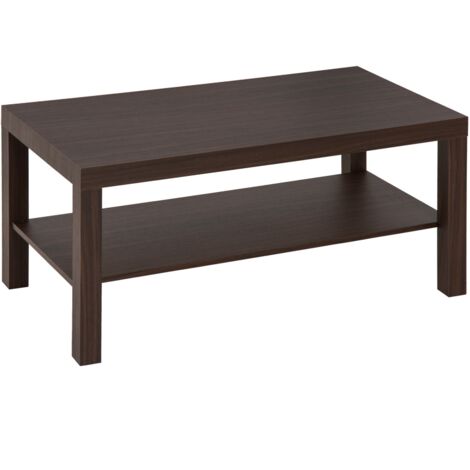 easycomfort tavolino da salotto rettangolare classico con ripiano portaoggetti in legno 90×45×44.5cm