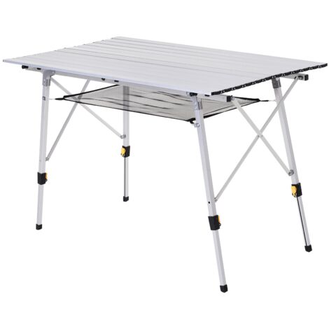 easycomfort tavolo da campeggio pieghevole multifunzione in alluminio con custodia e altezza regolabile sostiene fino 40 kg (1/5)